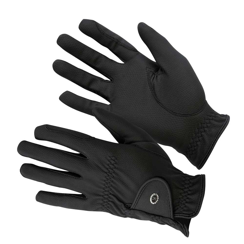 KM Elite Gants d'équitation ProGrip, qualité supérieure, noirs