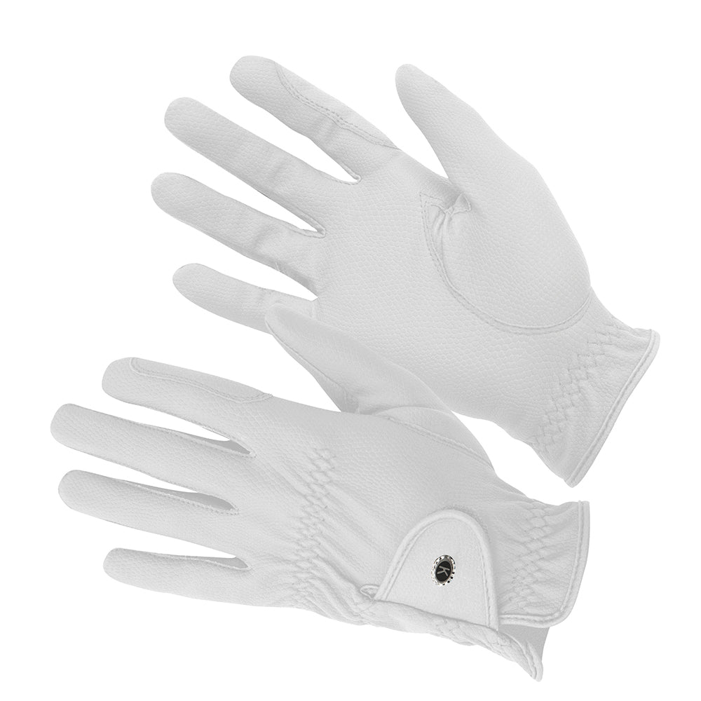 KM Elite Gants d'équitation ProGrip, qualité supérieure, blancs
