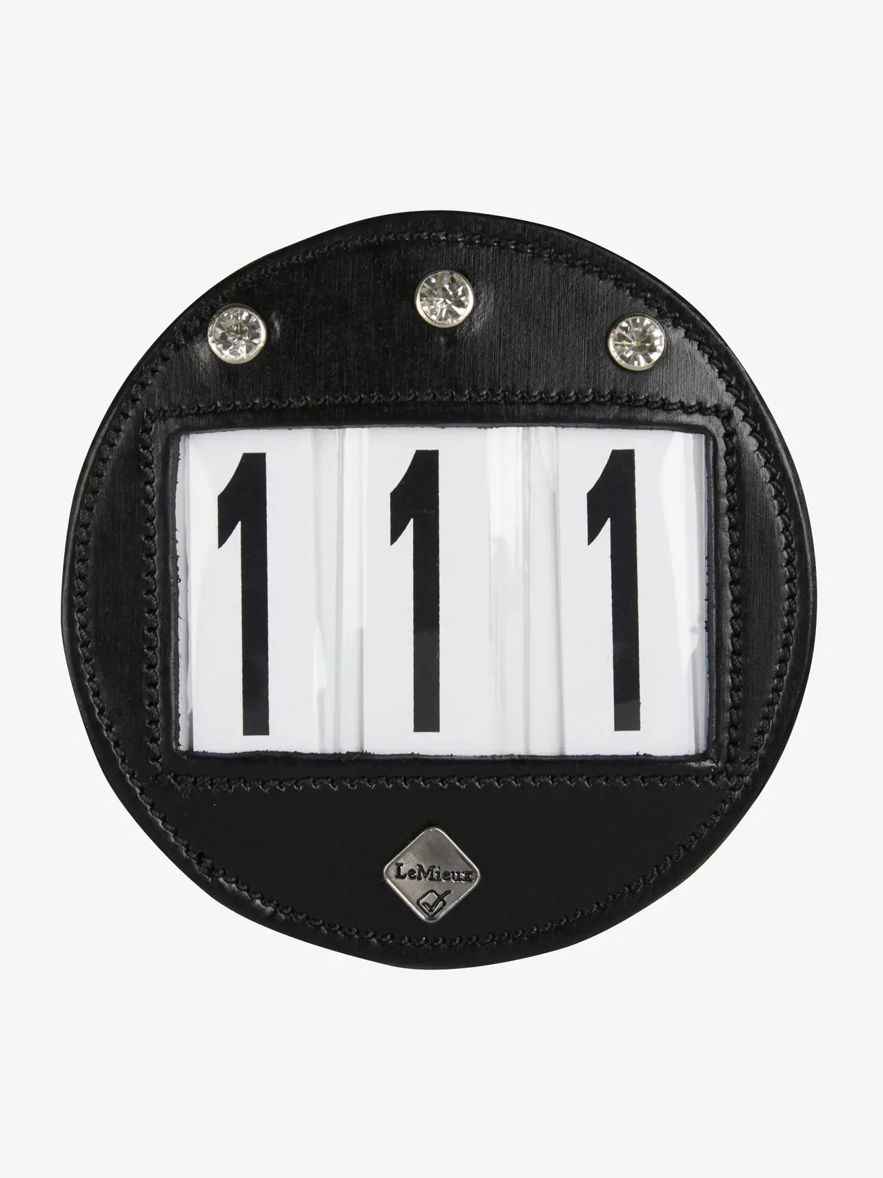 Lemieux - porte numéro bridon cuir diamants - 2 coloris