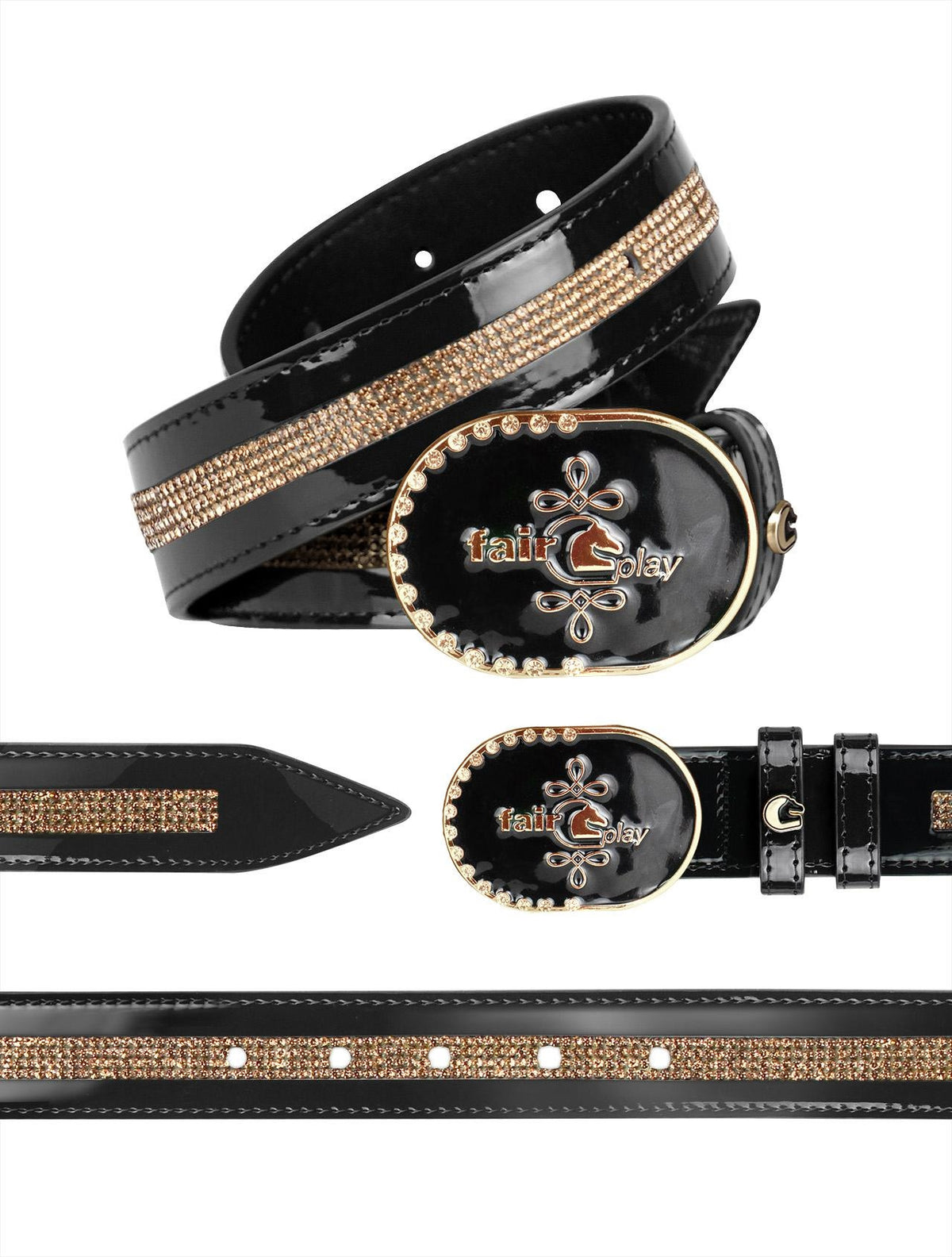 Ceinture Fair Play REVAZ – Noir / Or antique