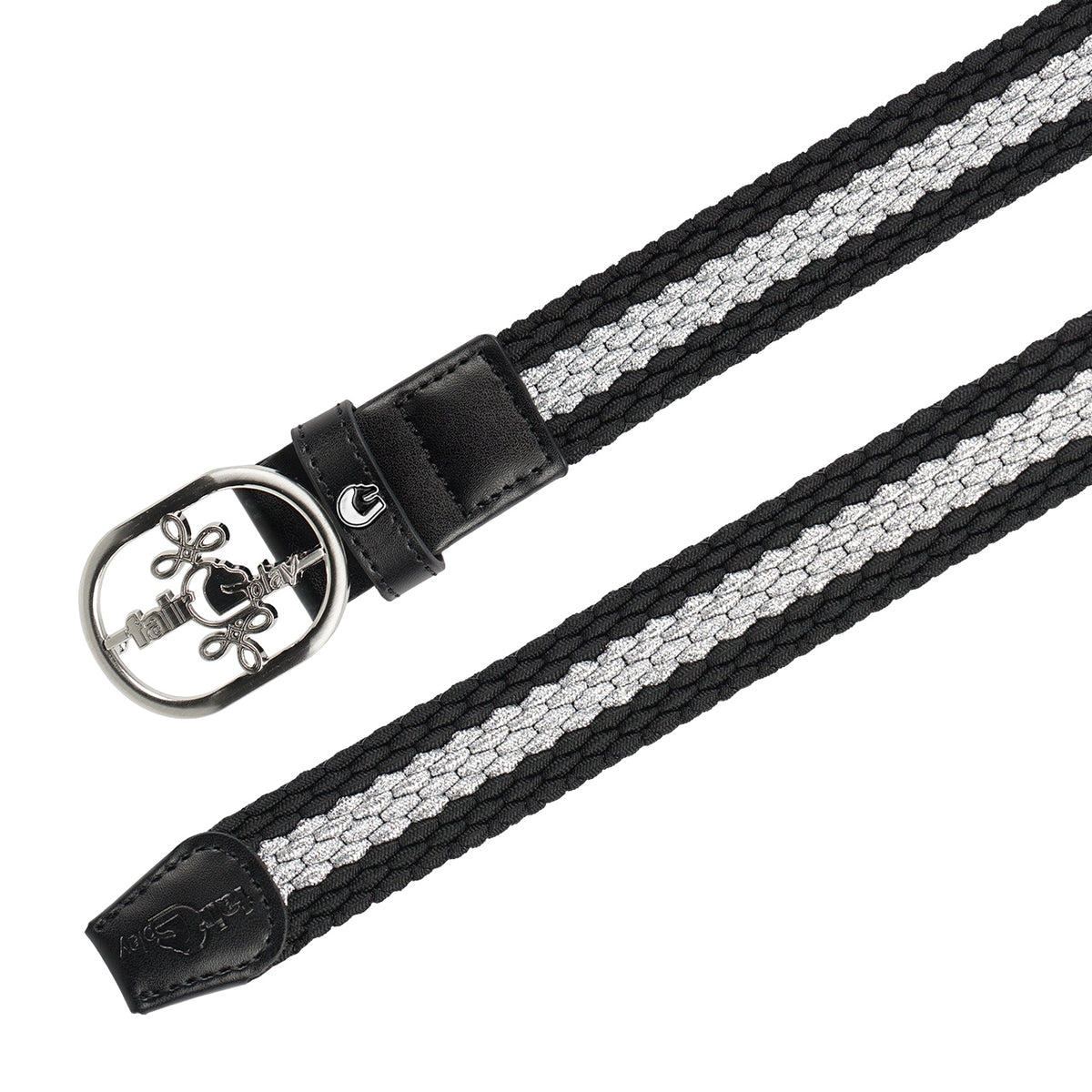 Ceinture élastique Fair Play HILL STRIPES 2.0 – Noir / Argent
