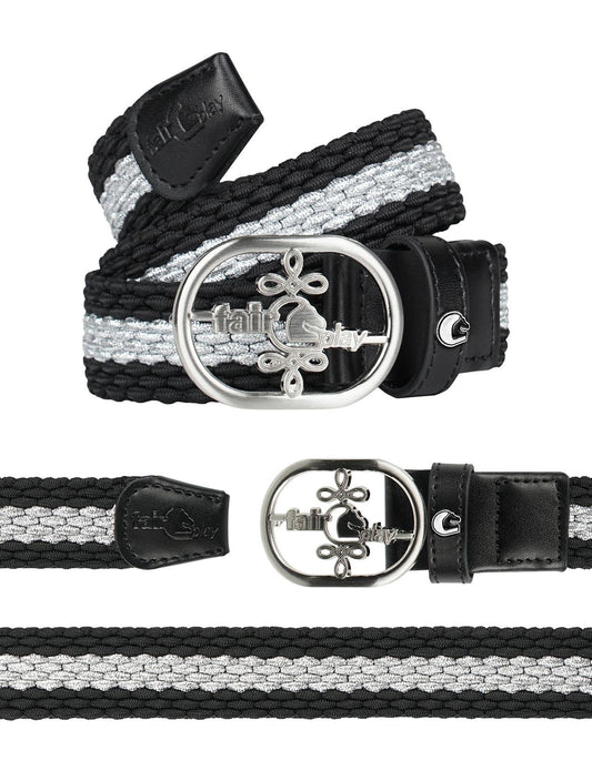 Ceinture élastique Fair Play HILL STRIPES 2.0 – Noir / Argent