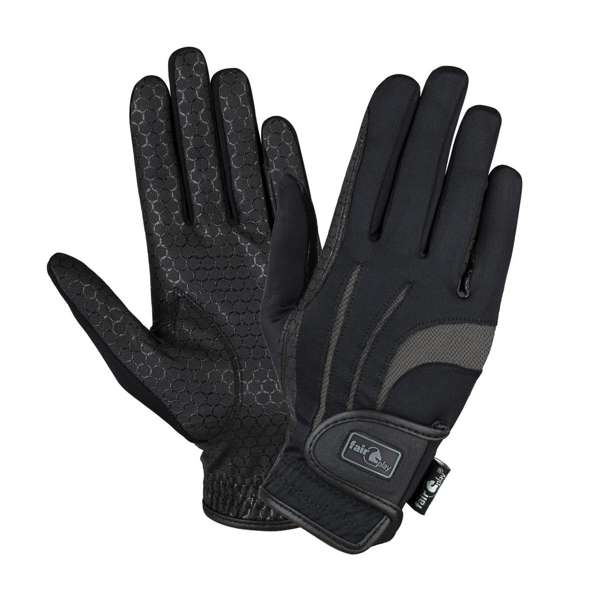 Gants d’équitation Fair Play EIRA – Noir / Gris