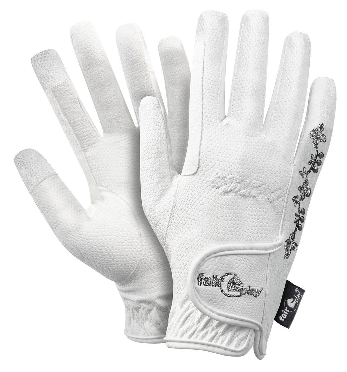 Gants d’équitation Fair Play ASTI FLEUR – Blanc