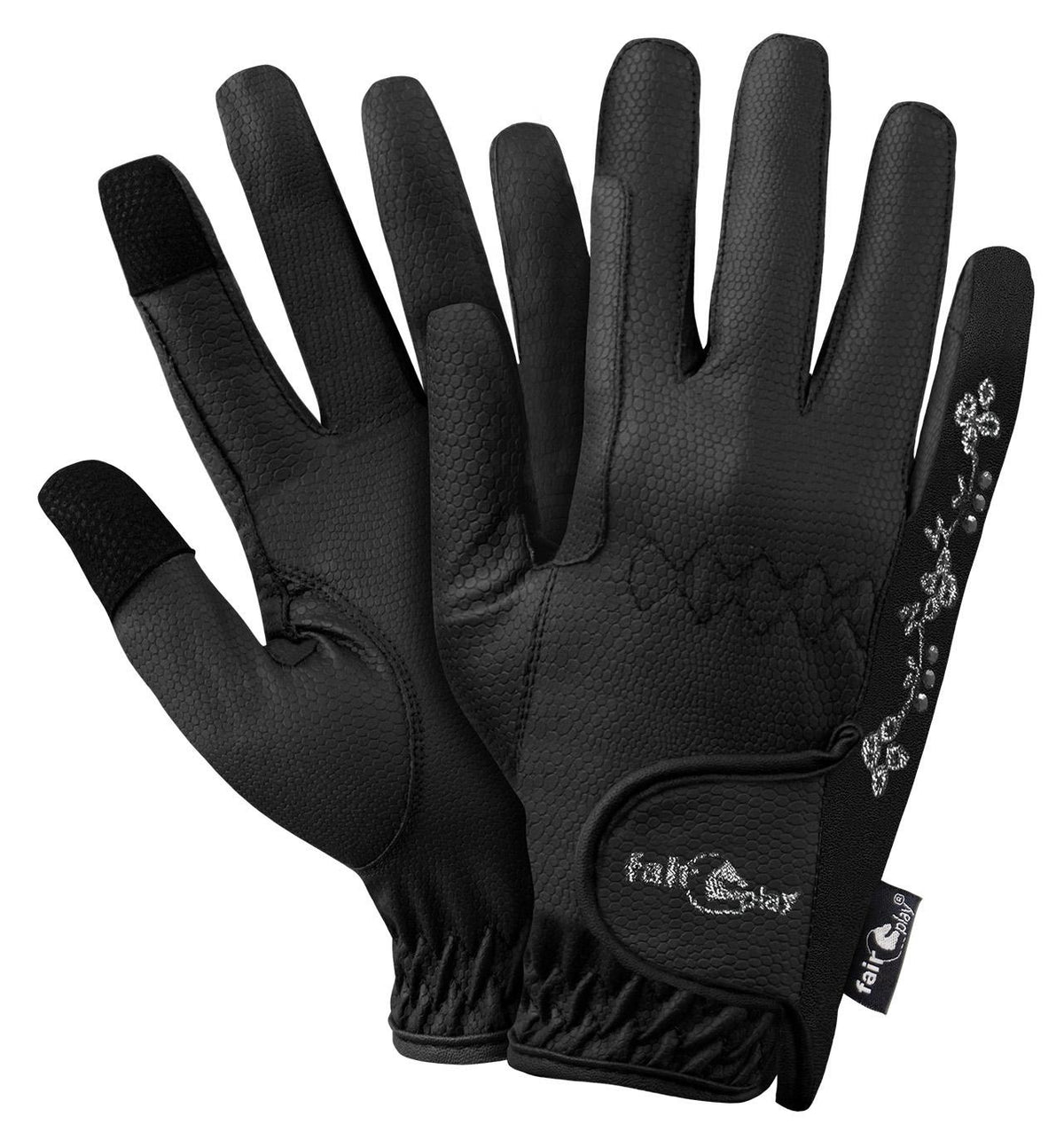Gants d’équitation Fair Play ASTI FLEUR – Noir