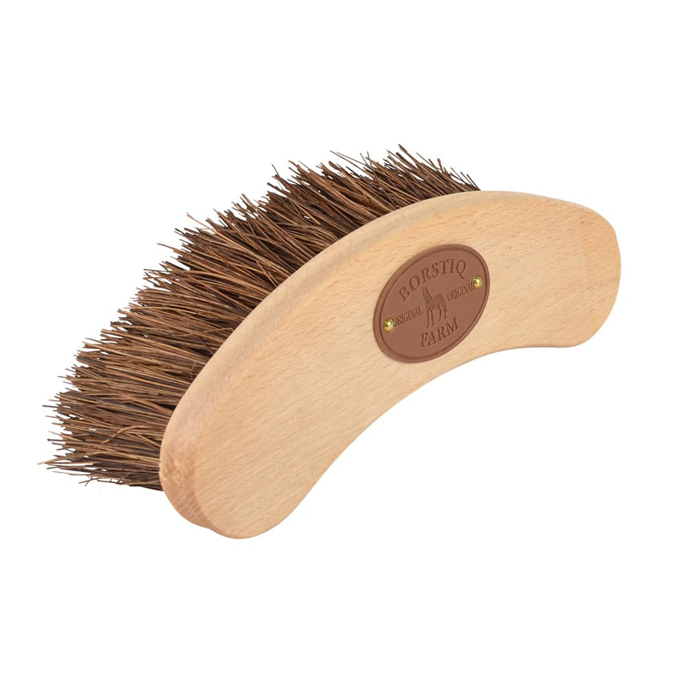 Borstiq Brosse banane à main en fibres de bassine, pansage intensif, ergonomique