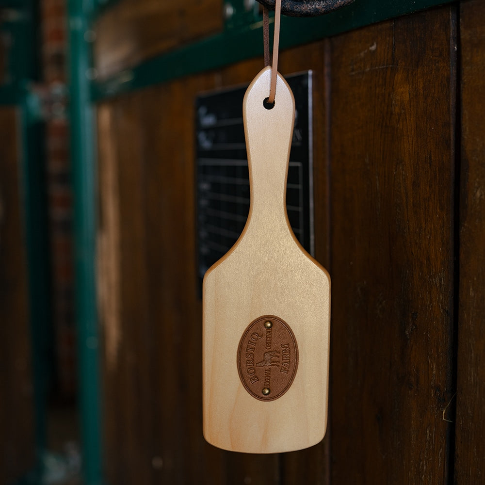 Borstiq Brosse à crinière et à queue avec dos en bois et picots en caoutchouc, démêlage, confort maximal