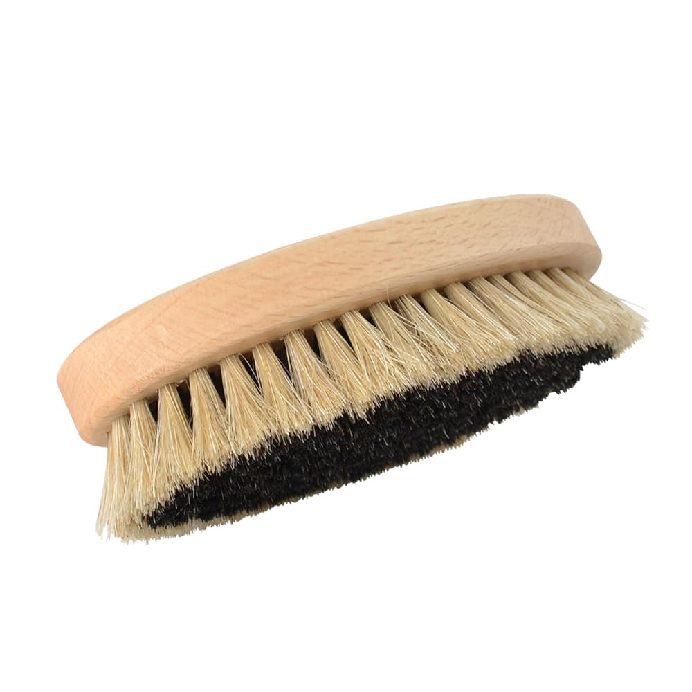 Borstiq Petite brosse pour la tête en crin de cheval, tête et zones sensibles, brosse de finition