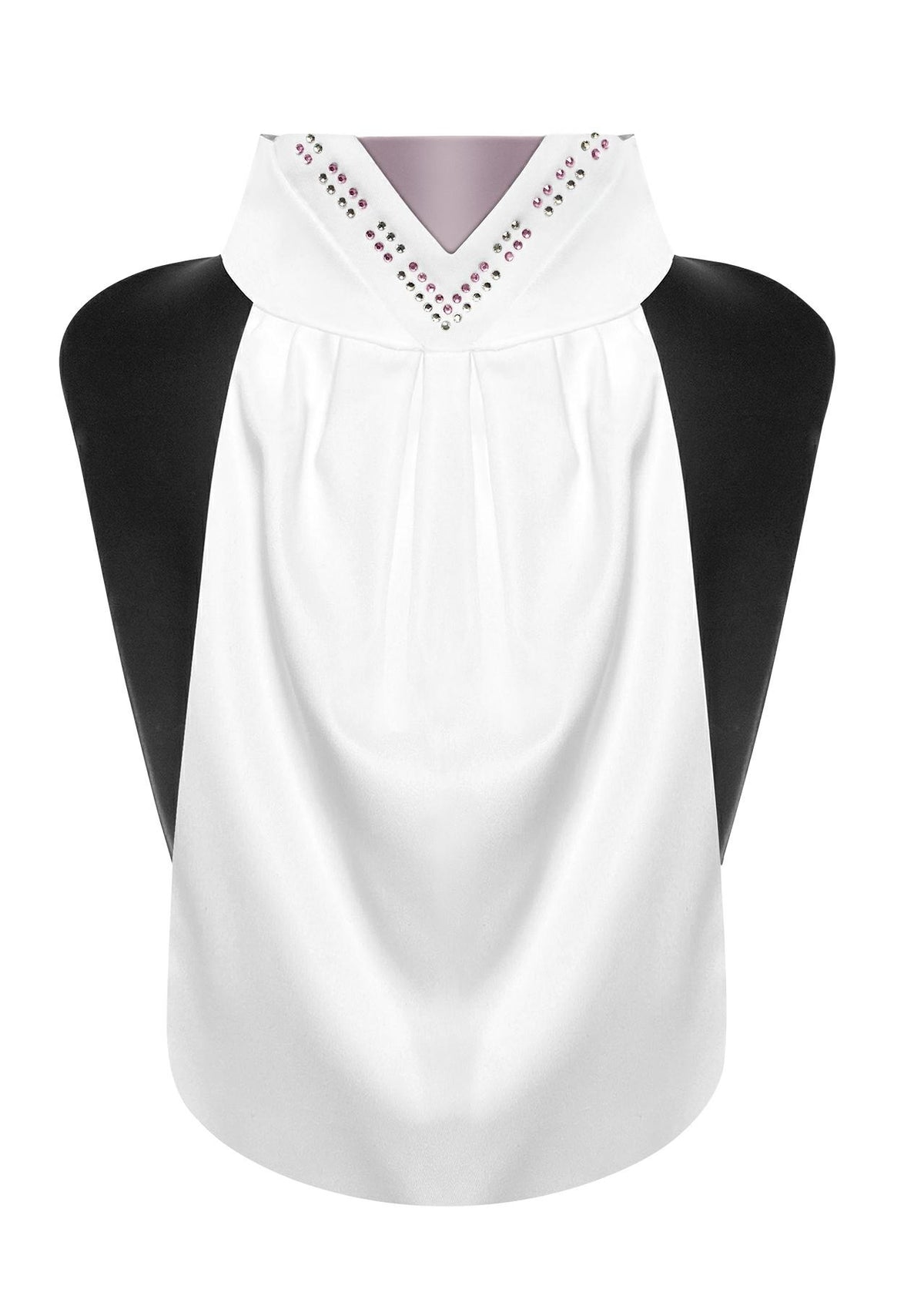 Plastron Fair Play FAVEN – Blanc / Rose orchidée
