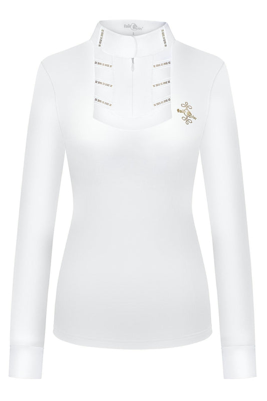 Polo de concours INGRID LS VINTAGE GOLD - Blanc