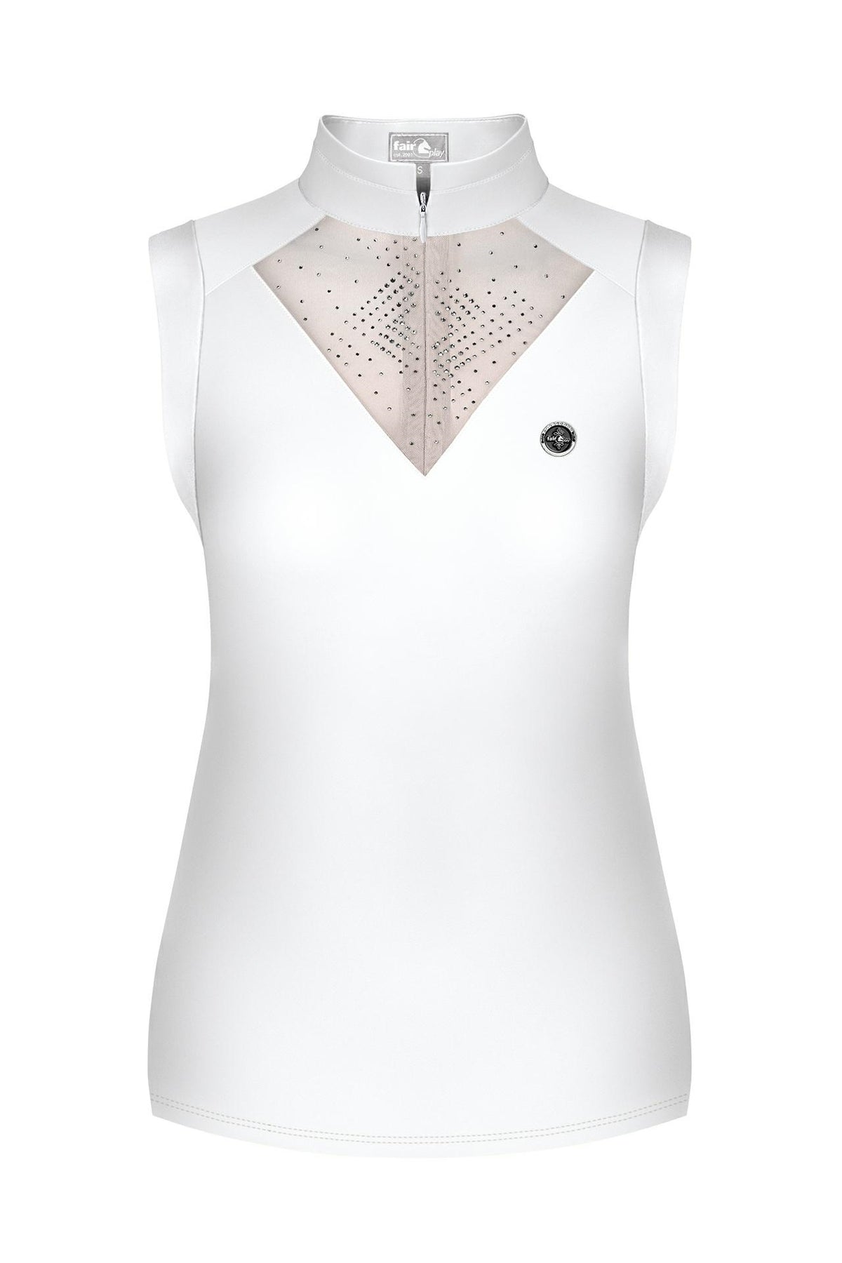Polo de concours sans manches Fair Play LIAH SL – Blanc
