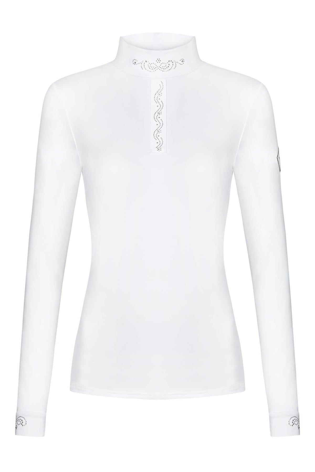 Polo de concours col montant MEREDITH CHIC - Blanc