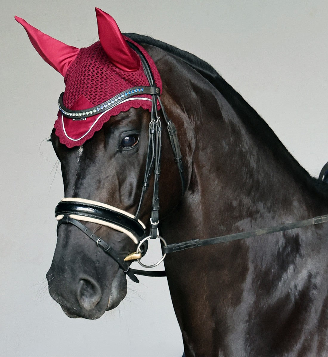 RiderByHorse - bonnet platinum - beet red