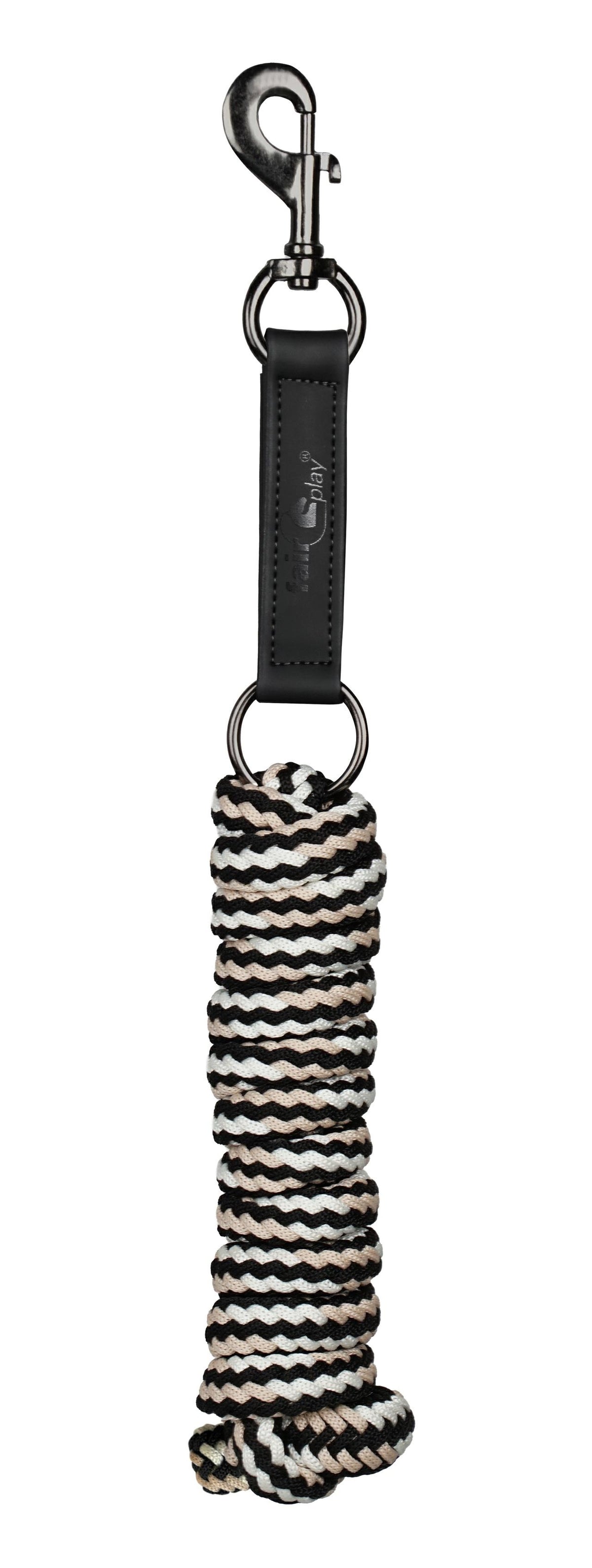 Longe Fair Play SHAGGY 2 m – Noir / Crème / Taupe