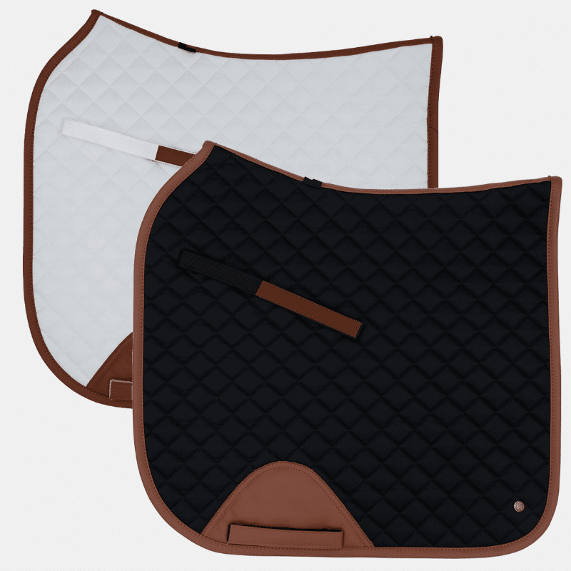 16C Tapis de dressage Classic, respirant, évacue l'humidité, bordure en cuir végan