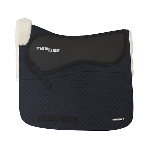 ThinLine Tapis de dressage en laine, dégage le garrot, absorbe 95% des chocs, compatible avec des cales, réduit les mouvements du cavalier