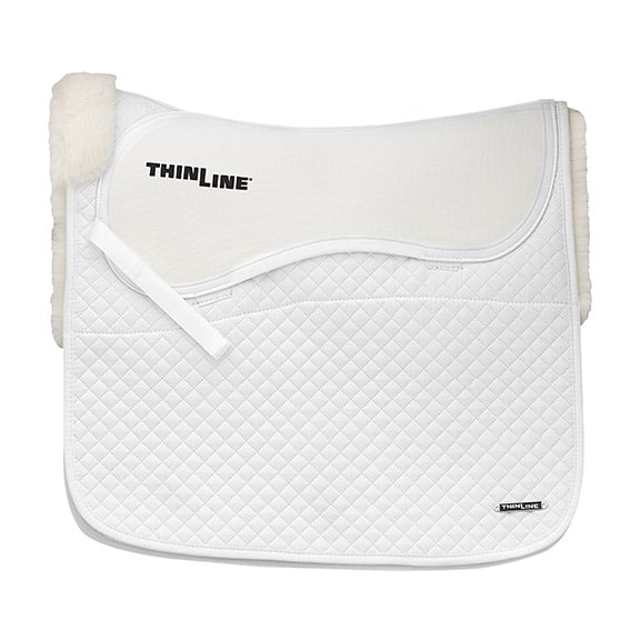 ThinLine Tapis de dressage en laine, dégage le garrot, absorbe 95% des chocs, compatible avec des cales, réduit les mouvements du cavalier