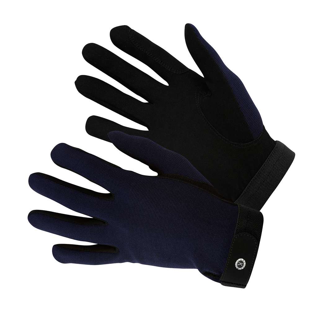 KM Elite Gants d'équitation All Rounder, qualité supérieure, bleu marine