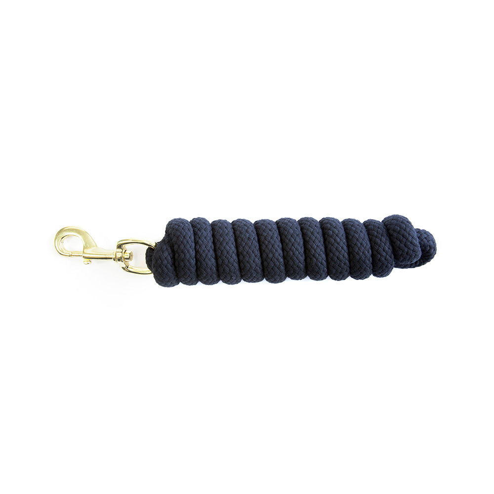 KM Elite Longe de licol en coton double tressage, 210cm, finition de luxe, coloris unis