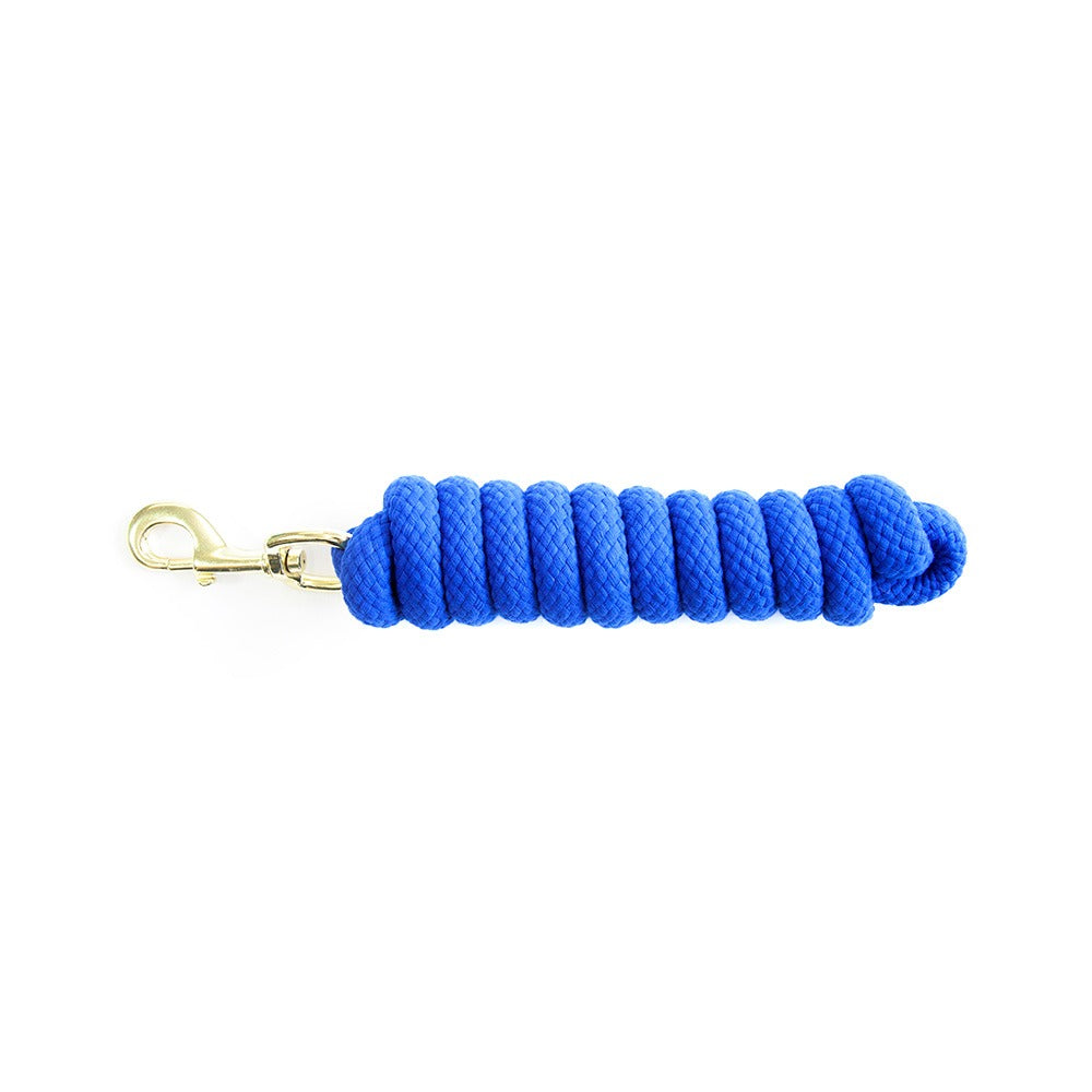 KM Elite Longe de licol en coton double tressage, 210cm, finition de luxe, coloris unis