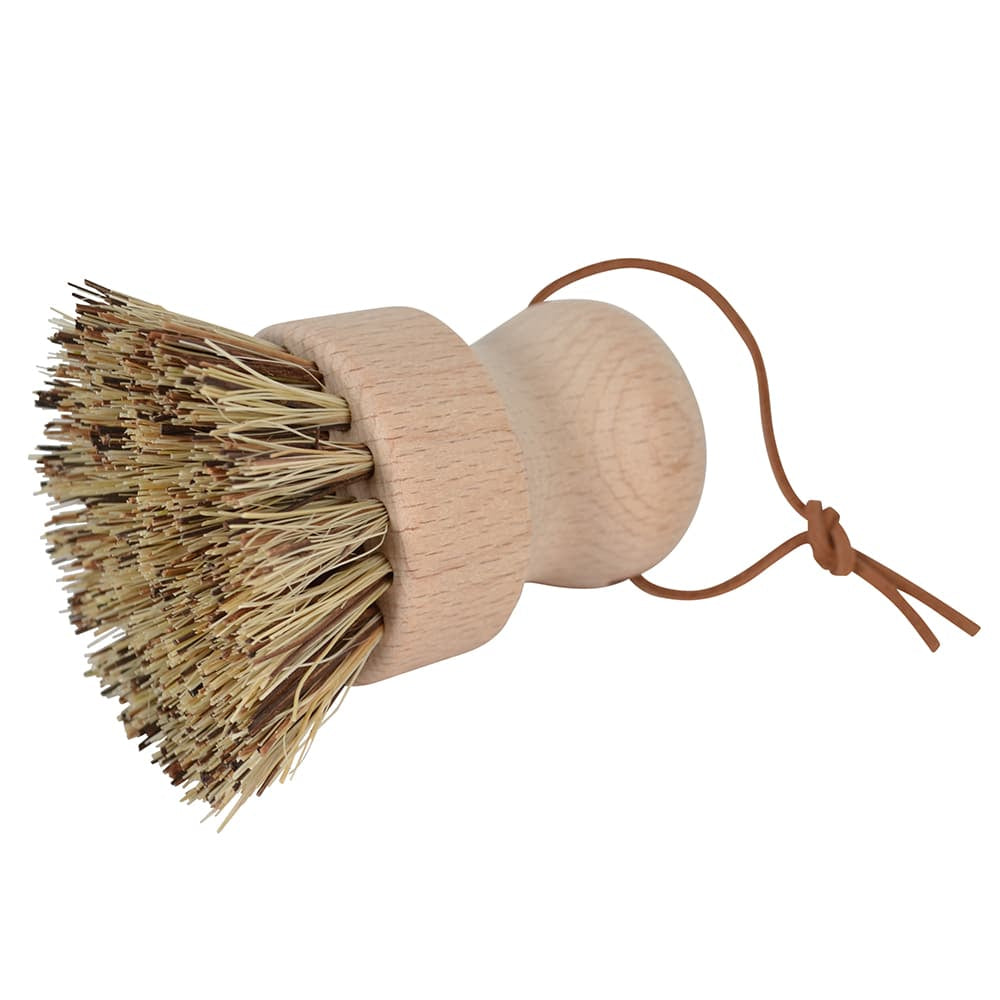 Borstiq Brosse à sabots ronde Unionmix avec poignée en cuir, nettoyage des sabots, élimine les saletés tenaces