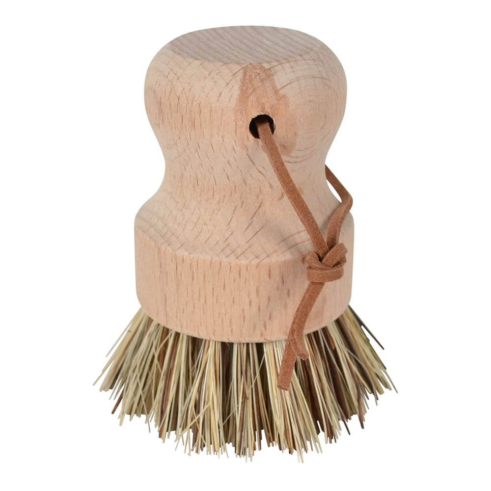 Borstiq Brosse à sabots ronde Unionmix avec poignée en cuir, nettoyage des sabots, élimine les saletés tenaces