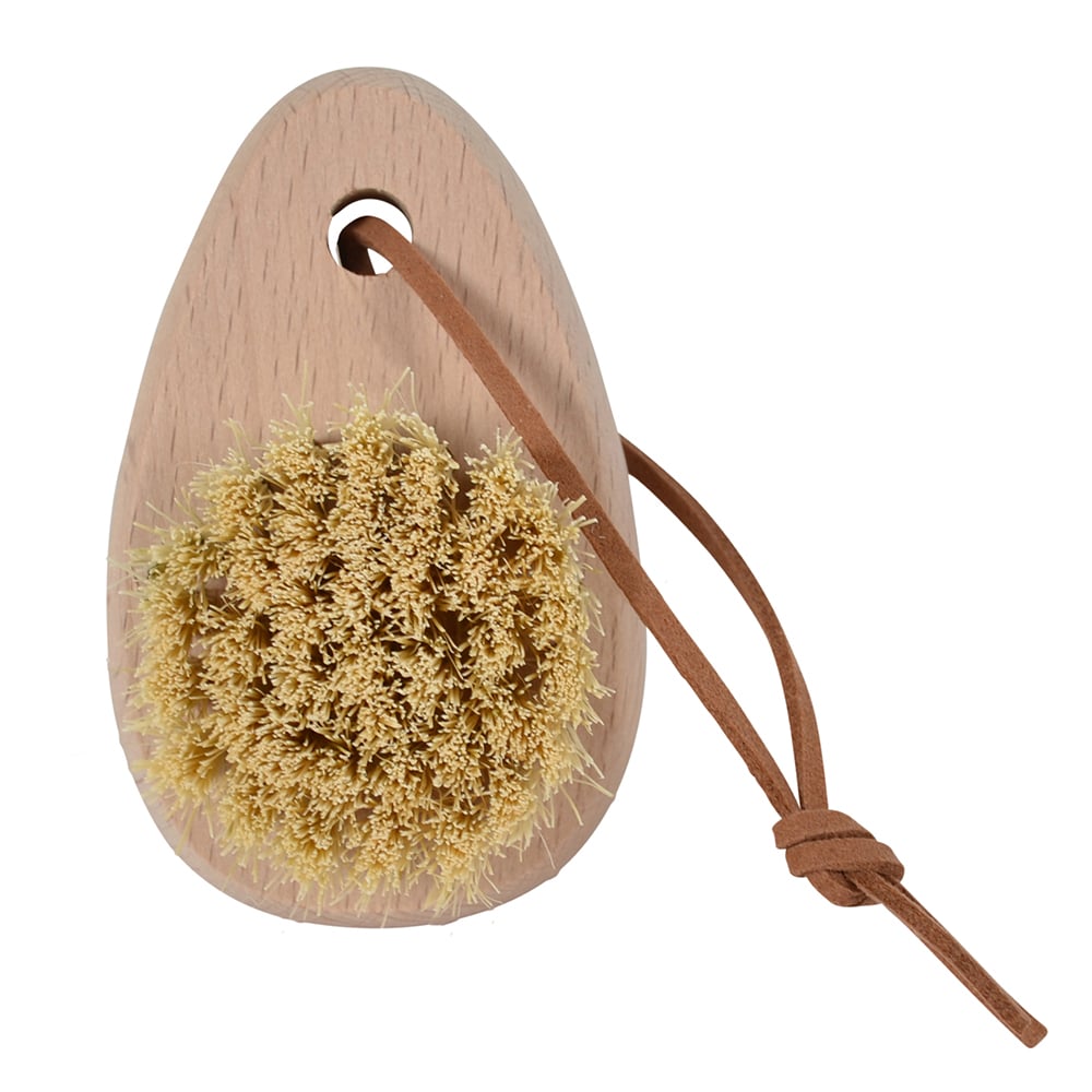 Borstiq Mini-brosse pour chaussures et sabots en Mex fiber avec poignée en cuir, nettoyage efficace, compacte
