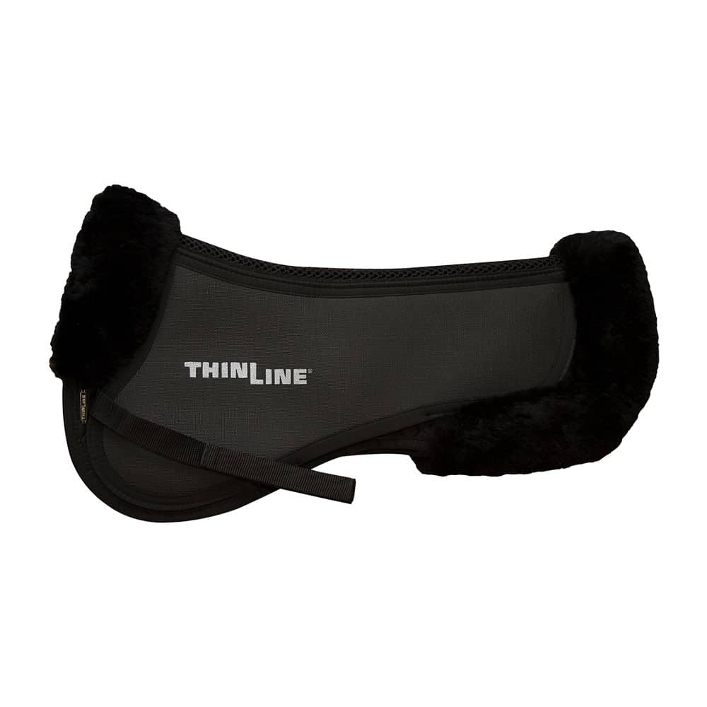 ThinLine Amortisseur Trifecta avec bordures en laine de mouton, absorbe 95% des chocs, réduit les mouvements du cavalier