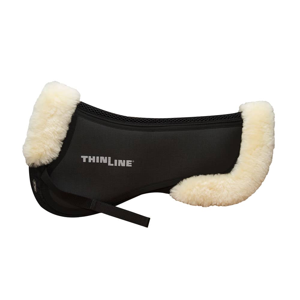 ThinLine Amortisseur Trifecta avec bordures en laine de mouton, absorbe 95% des chocs, réduit les mouvements du cavalier