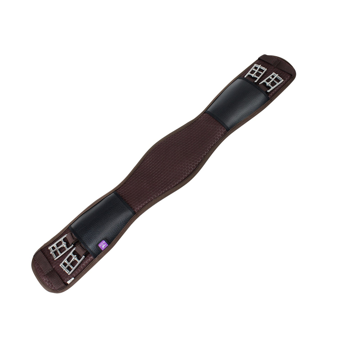 KM Elite Sangle de dressage à mémoire de forme brune, technologie Coolmax, très douce
