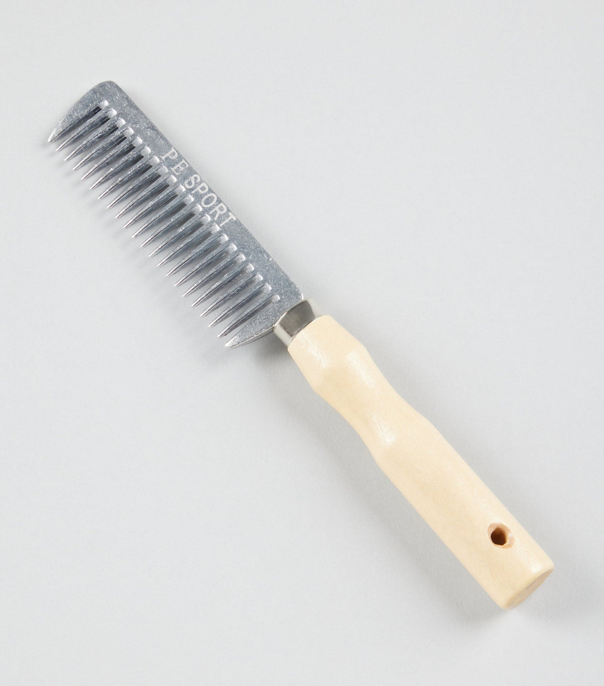 Peigne à crins en aluminium avec manche en bois