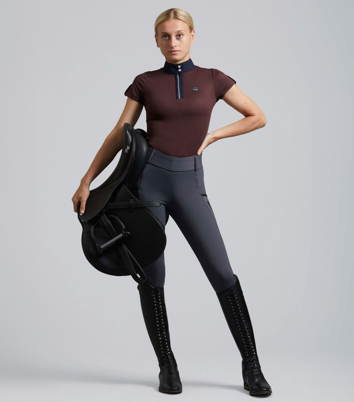 Amia Haut technique d’équitation femme à manches courtes