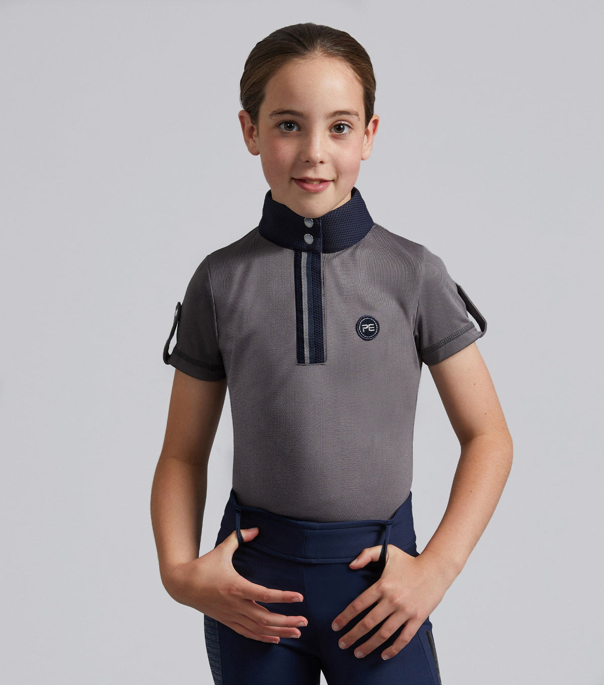 Mini Amia Girl's technique à manches courtes haut d’équitation