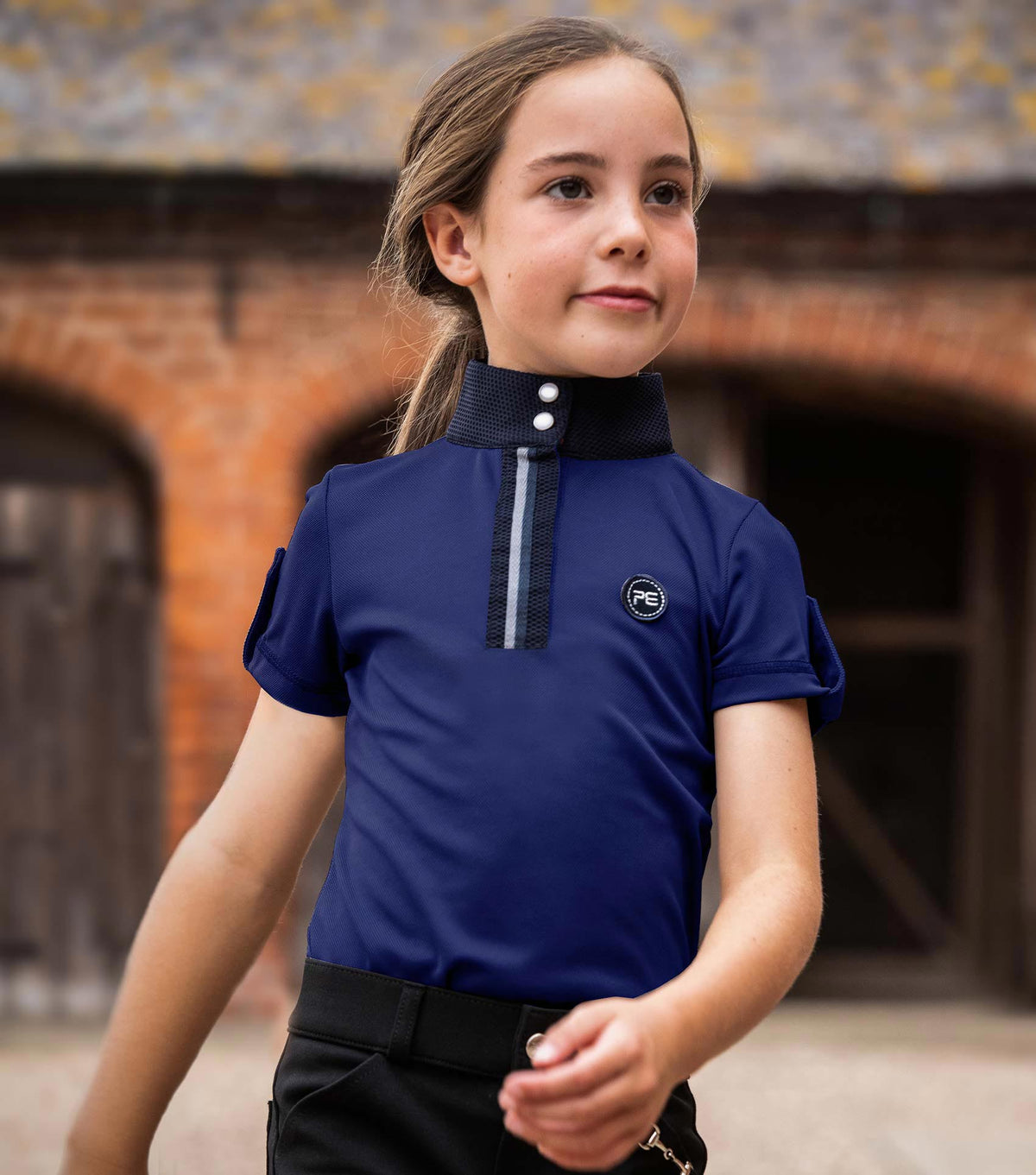 Mini Amia Girl's technique à manches courtes haut d’équitation
