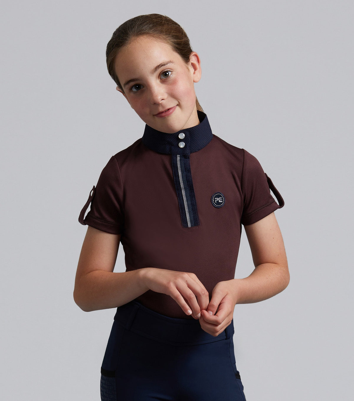 Mini Amia Girl's technique à manches courtes haut d’équitation
