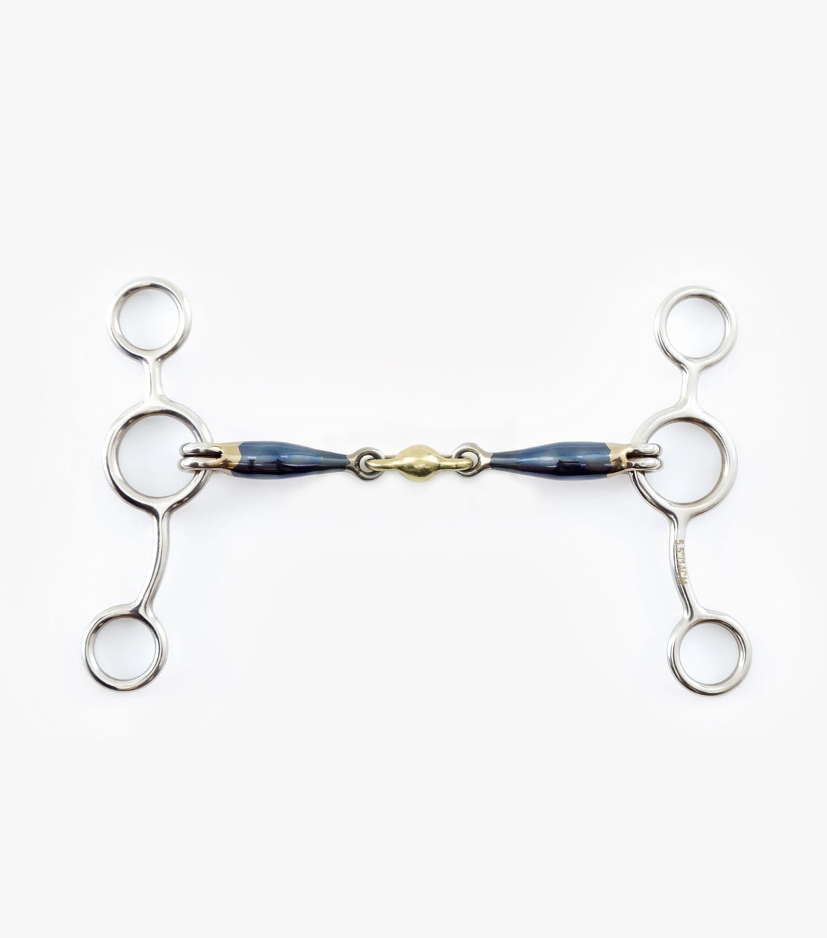 Mors Tom Thumb Sweet Iron bleu avec olive centrale en alliage de laiton