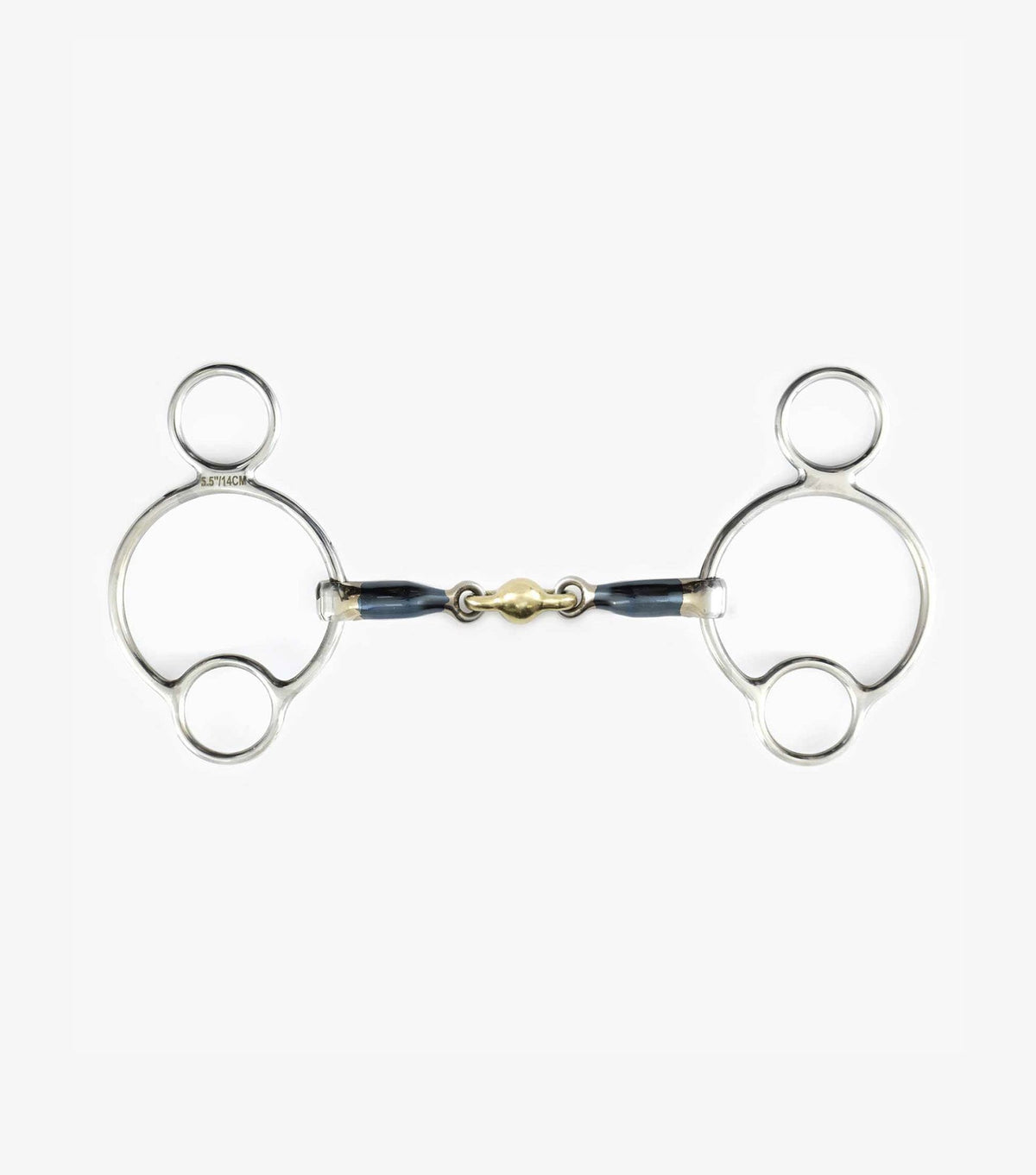 Mors universel Sweet Iron bleu avec olive centrale en alliage de laiton