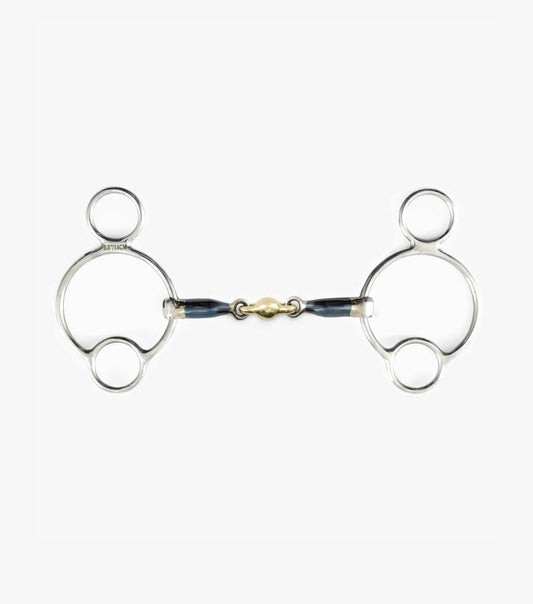 Mors universel Sweet Iron bleu avec olive centrale en alliage de laiton