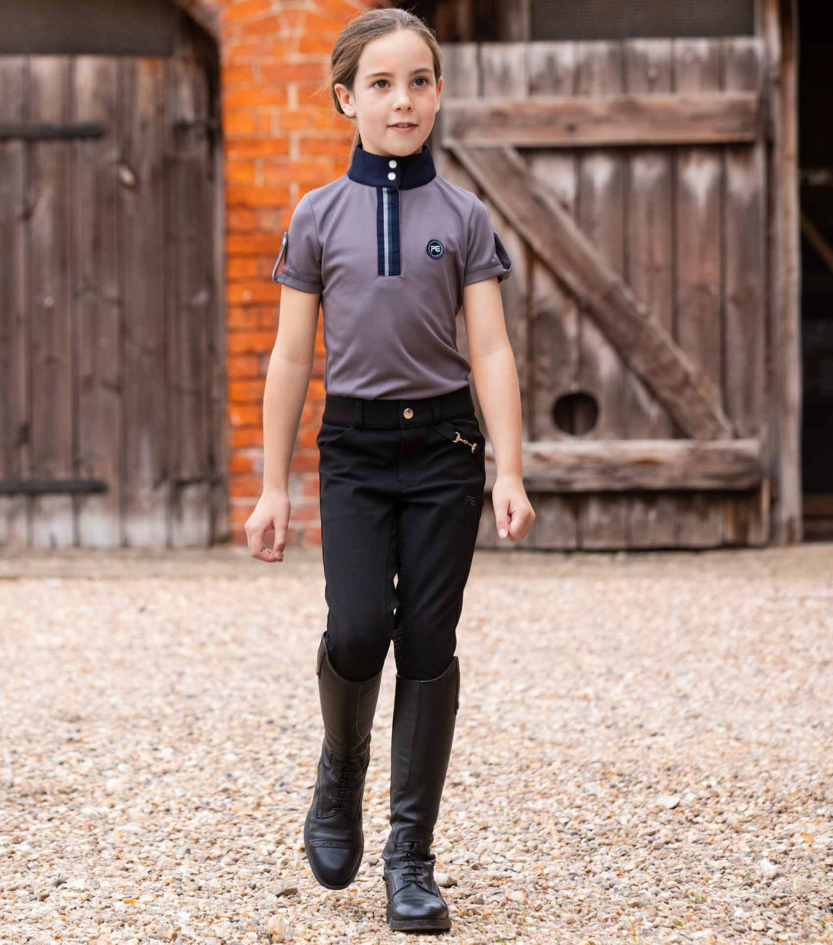 Brava Pantalon d’équitation junior fille full grip gel