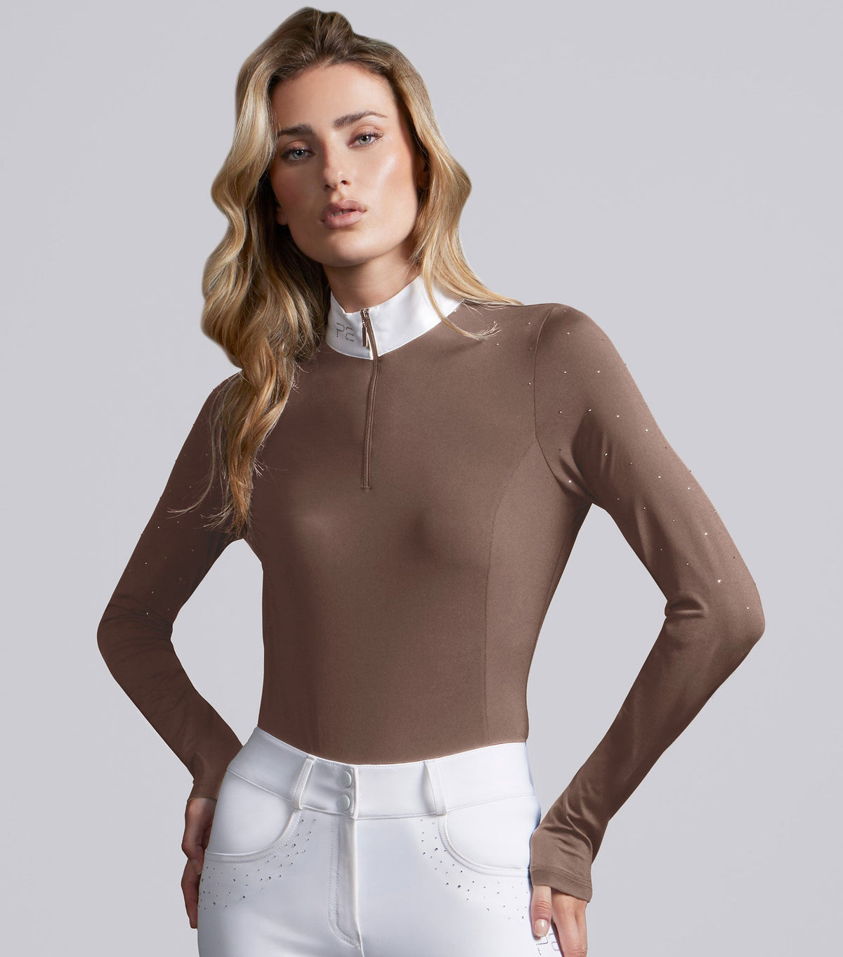 Cristalli femme à manches longues polo de concours