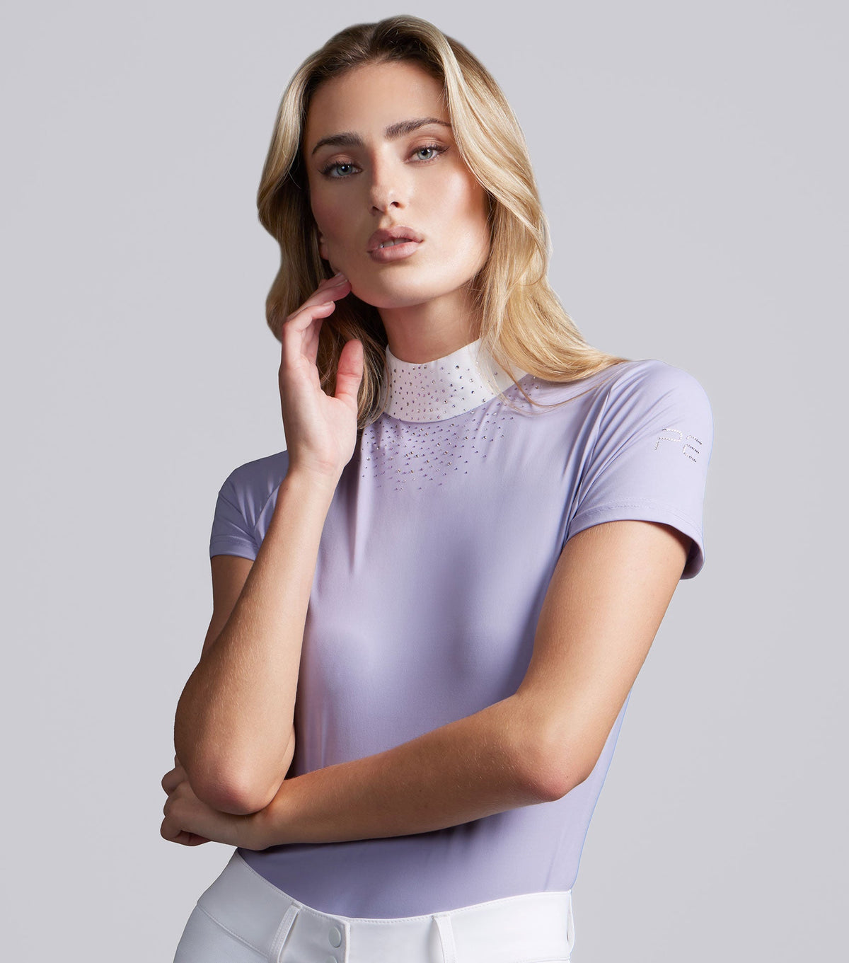 Cristalli femme à manches courtes polo de concours