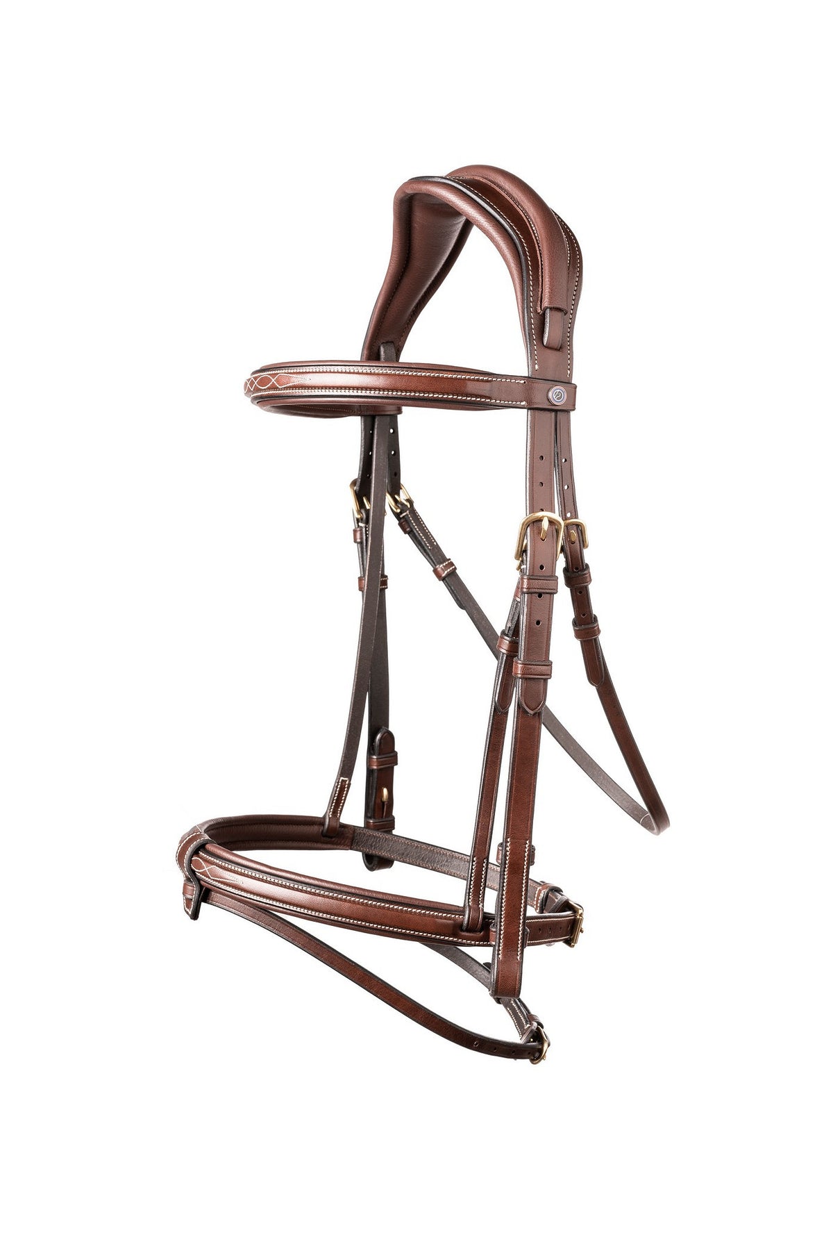 TRUST Geneva Comb.noseband bridle – Marron/Or