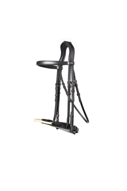 TRUST St. Gallen Rope noseb. Bridle – Noir/Argent