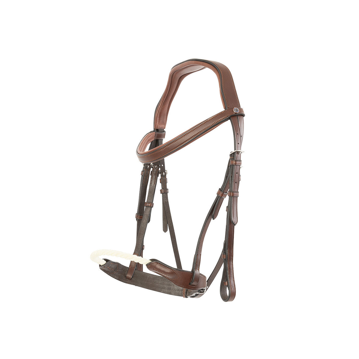 TRUST St. Gallen Rope noseb. Bridle – Marron/Argent