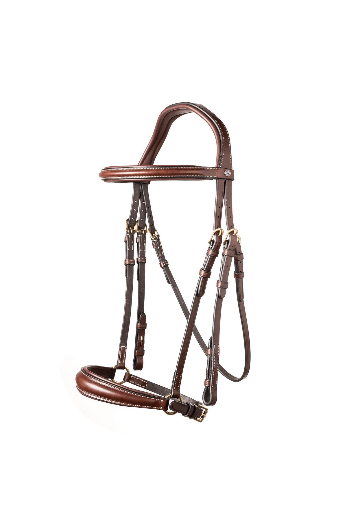 TRUST Rome Drop noseband bridle – Marron/Or