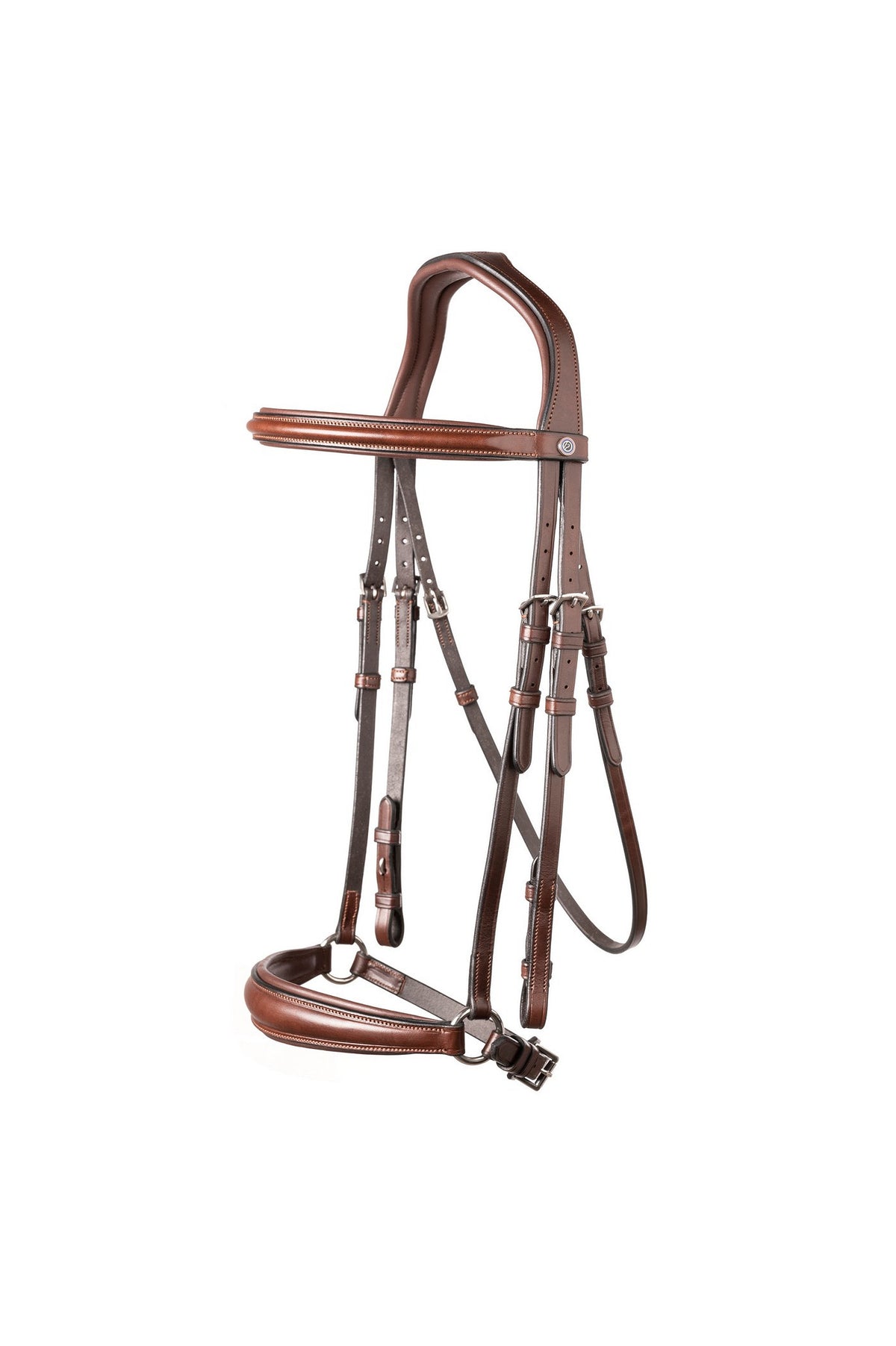 TRUST Rome Drop noseband bridle – Marron/Argent