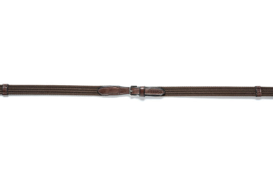 TRUST Deauville 5/8inch Web reins 9 stops – Marron/Argent