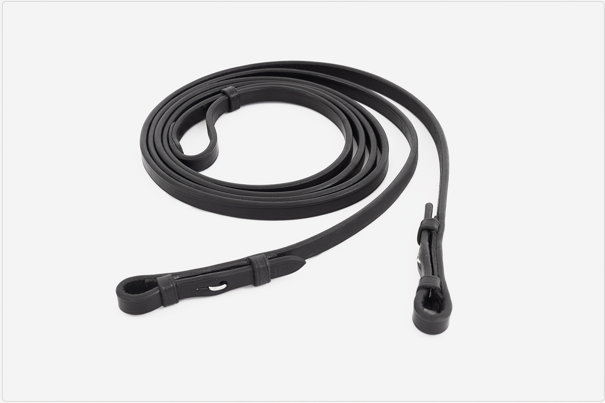 TRUST London 1/2inch leather curb rn – Noir/Argent