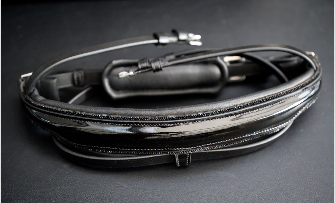 HB - muserolle bridon - strass noir