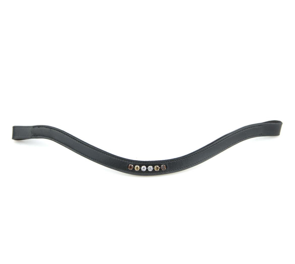 Bridle2fit - frontal middle white Cooper gold